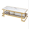 Salontafel marmerglas gold