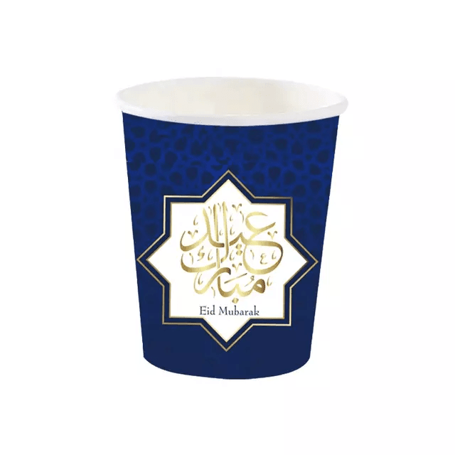 Eid bekers blauw 5 stuks - Bazaarwinkel